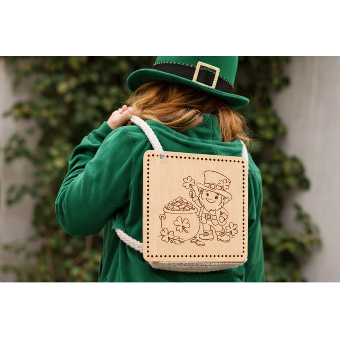 St. Patrick’s day basket base with leprechaun 