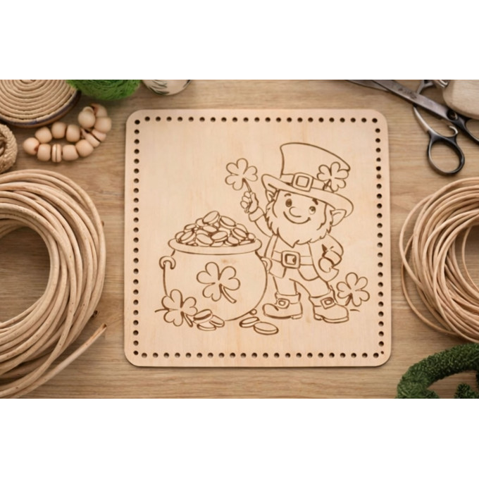 St. Patrick’s day basket base with leprechaun 