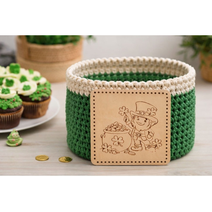 St. Patrick’s day basket base with leprechaun 