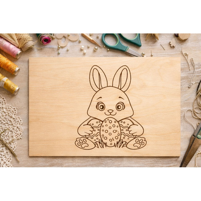 Easter bunny laser cut engraving digital file line art