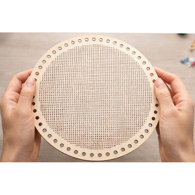 Embroidery basket base 14 inch round laser cut digital 