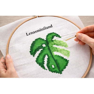 Monstera embroidery