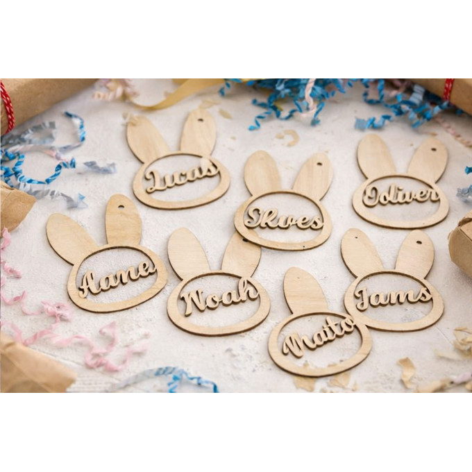 Bunny boys name tags for easter digital file download