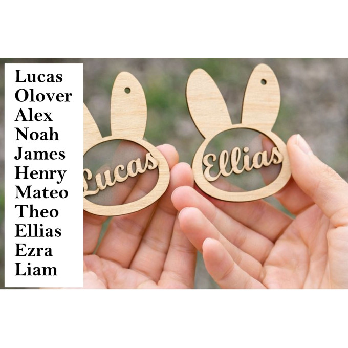Bunny boys name tags for easter digital file download