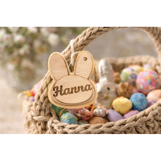 Easter bunny girls name tags digital download laser 