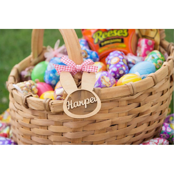 Easter bunny girls name tags digital download laser 