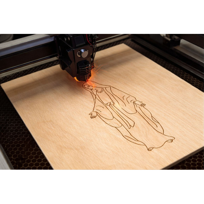 Laser engraving Virgin Mary line art file, Madona