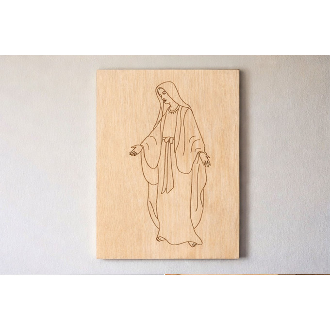Laser engraving Virgin Mary line art file, Madona