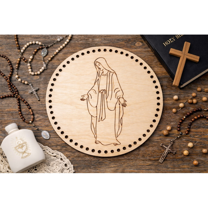 Laser engraving Virgin Mary line art file, Madona