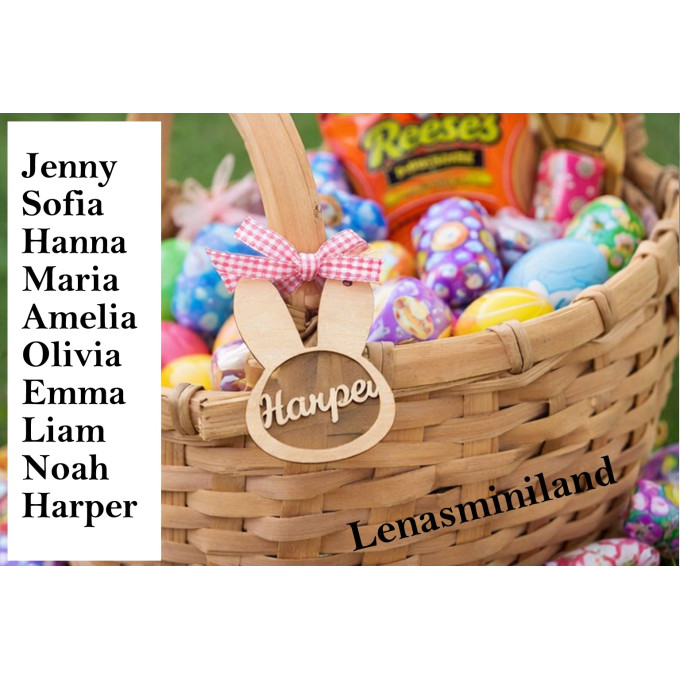 Easter bunny girls name tags digital download laser 