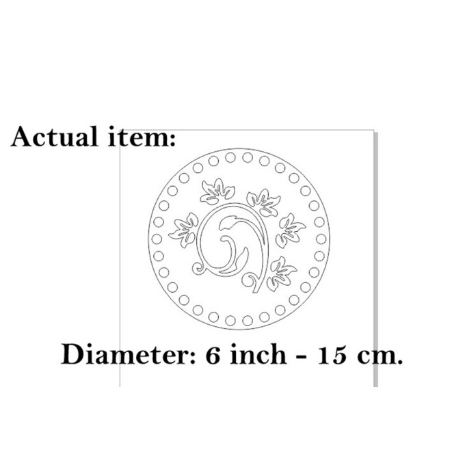 Round basket base with flowers ornament digital file