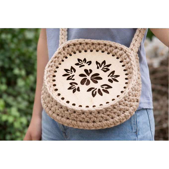 Crochet basket base carved ornament instant download