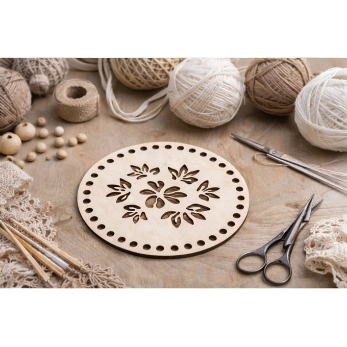 Crochet basket base carved ornament instant download