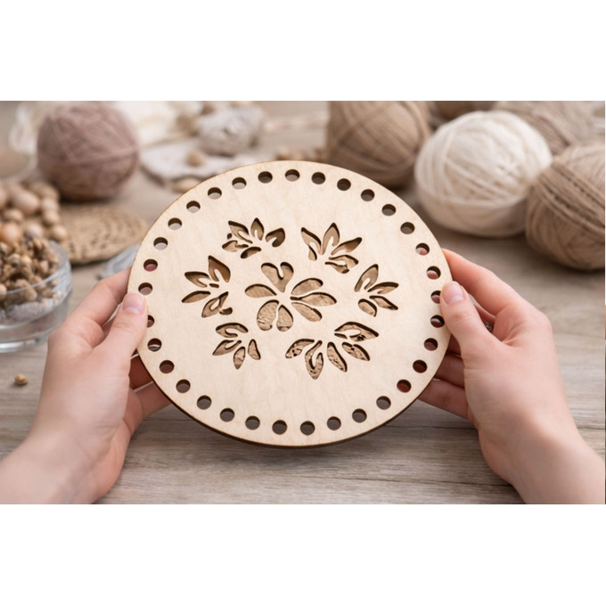 Crochet basket base carved ornament instant download