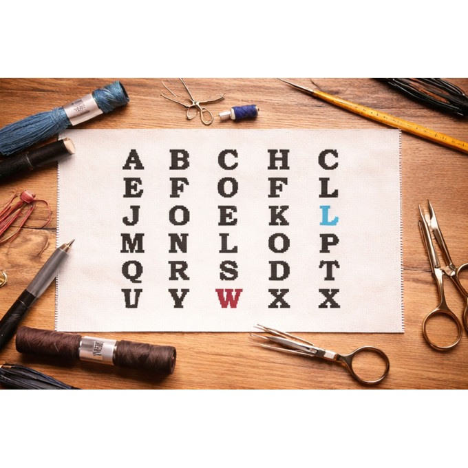 Cross stitch alphabet pattern digital file, embroidery 