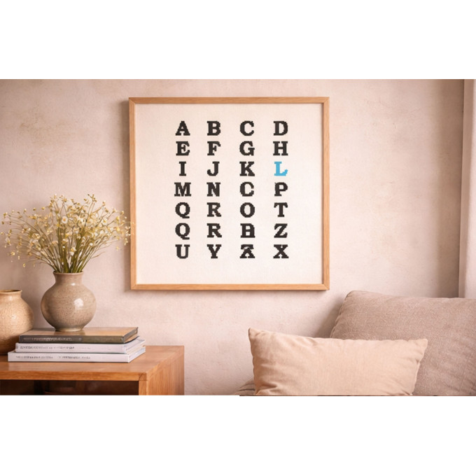 Cross stitch alphabet pattern digital file, embroidery 