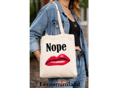 Cross stitch nope lips