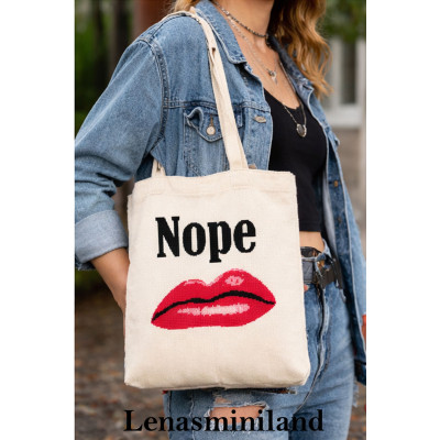 Cross stitch nope lips