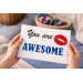 Cross stitch you are awesome words embroidery