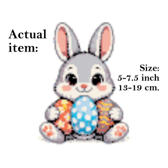 Cross stitch pattern Easter bunny with eggs embroidery