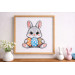 Cross stitch pattern Easter bunny with eggs embroidery