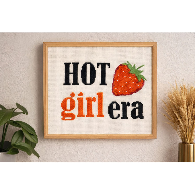 Cross stitch Hot girl era pattern strawberry and viral 