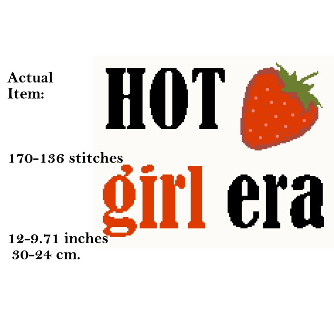 Cross stitch Hot girl era pattern strawberry and viral 