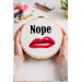 Cross stitch nope lips pattern, disgusting modern 