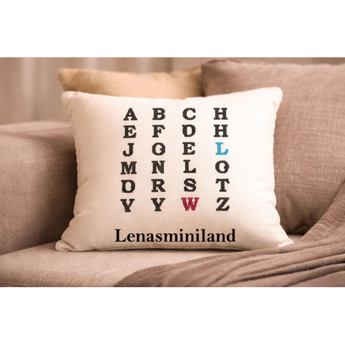 Cross stitch alphabet pattern digital file, embroidery 