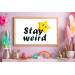 Cross stitch stay weird star pattern embroidery funny 