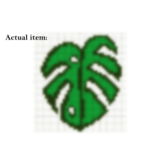 Monstera leaf cross stitch pattern embroidery scheme 