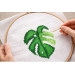 Monstera leaf cross stitch pattern embroidery scheme 