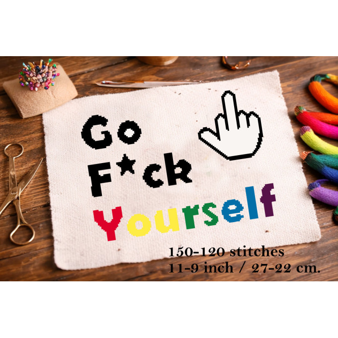Embroidery pattern go fuck yourself cross stitch digital
