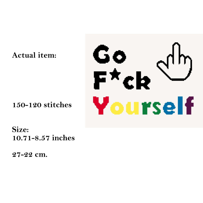Embroidery pattern go fuck yourself cross stitch digital