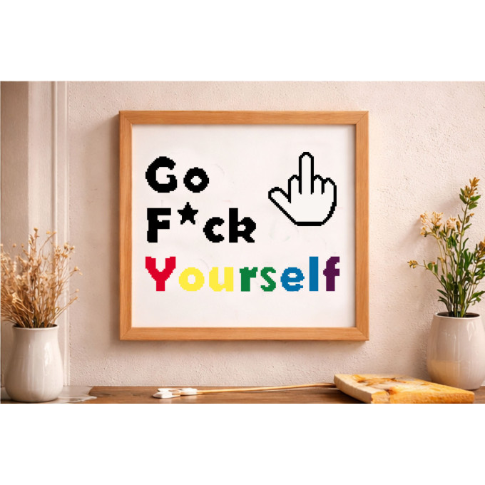 Embroidery pattern go fuck yourself cross stitch digital