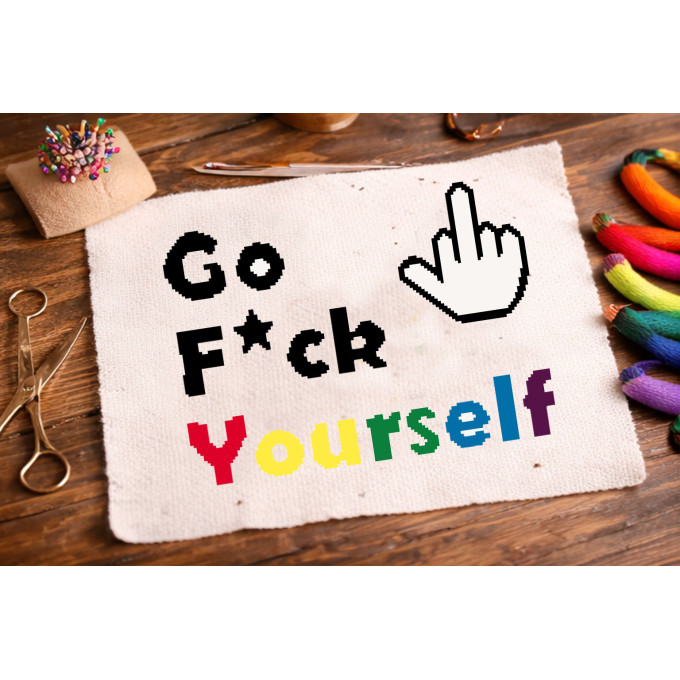 Embroidery pattern go fuck yourself cross stitch digital