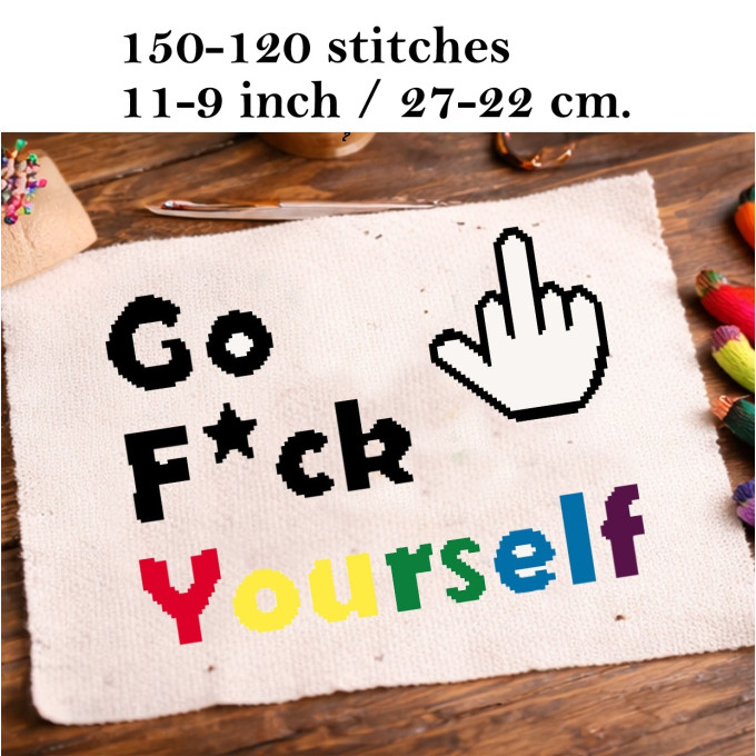 Embroidery pattern go fuck yourself cross stitch digital