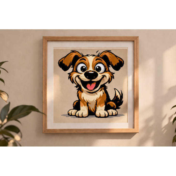 Carton dog cross stitch pattern embroidery file digital