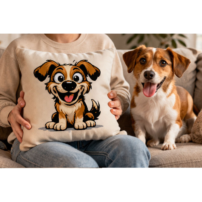 Carton dog cross stitch pattern embroidery file digital