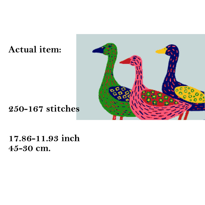 Cross stitch goose embroidery pattern digital file