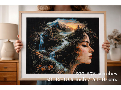 Cross stitch women earth 1