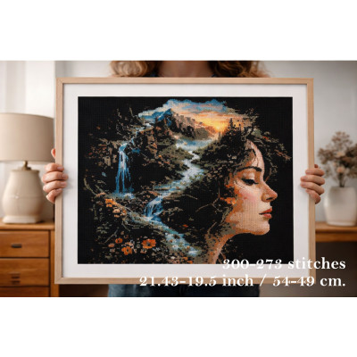 Cross stitch women earth 1