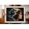 Cross stitch women earth pattern digital file girl face
