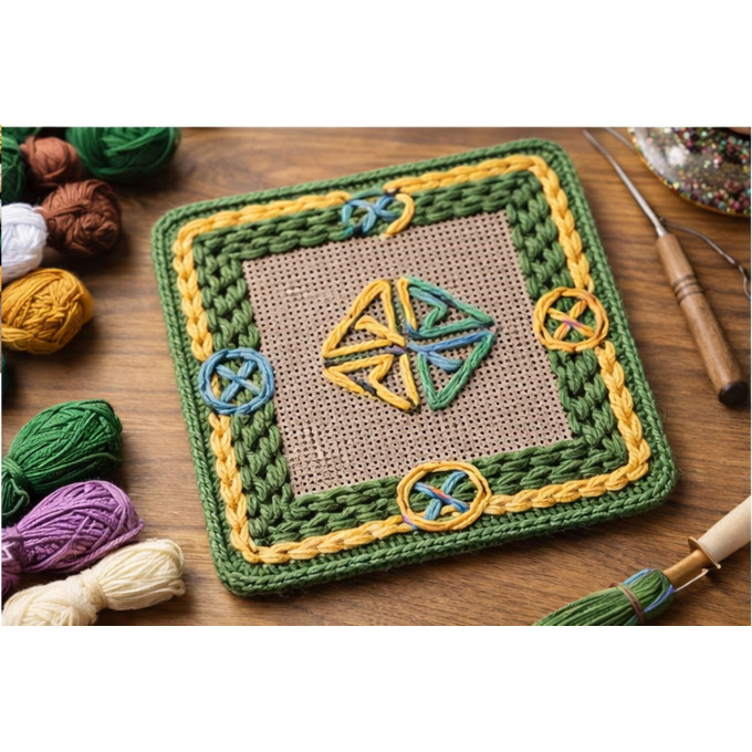 Base for embroidery basket square plywood digital file