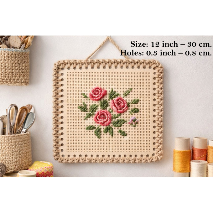 Digital file plywood embroidery basket base 12 inch 