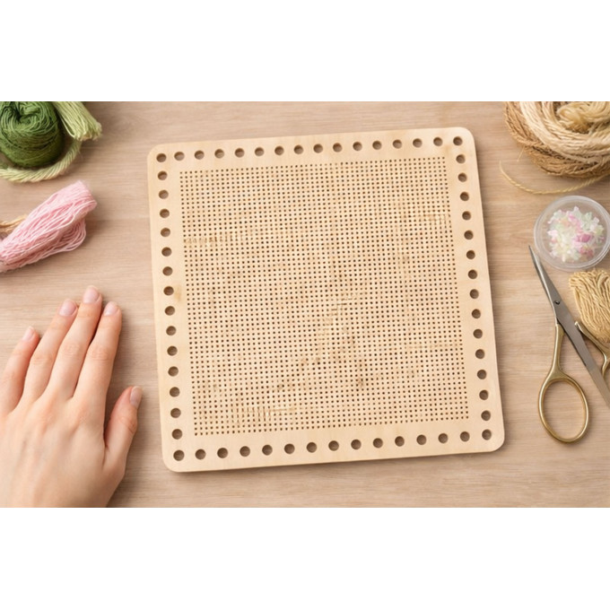 Digital file plywood embroidery basket base 12 inch 