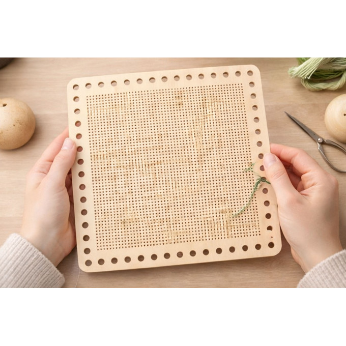 Digital file plywood embroidery basket base 12 inch 