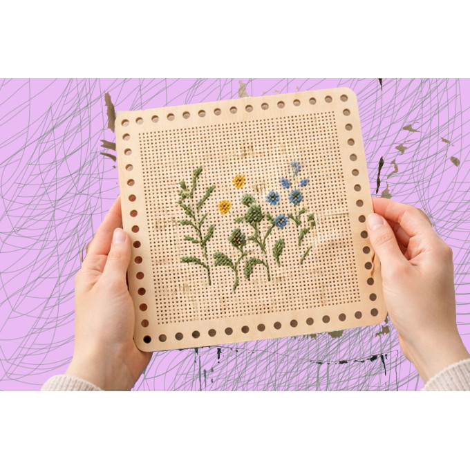 Digital file plywood embroidery basket base 12 inch 