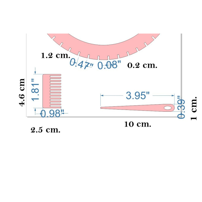 Weaving loom round 8 inch + comb needle laser cut 