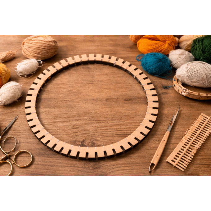 Round weaving loom 10 inch digital file laser cut plywood